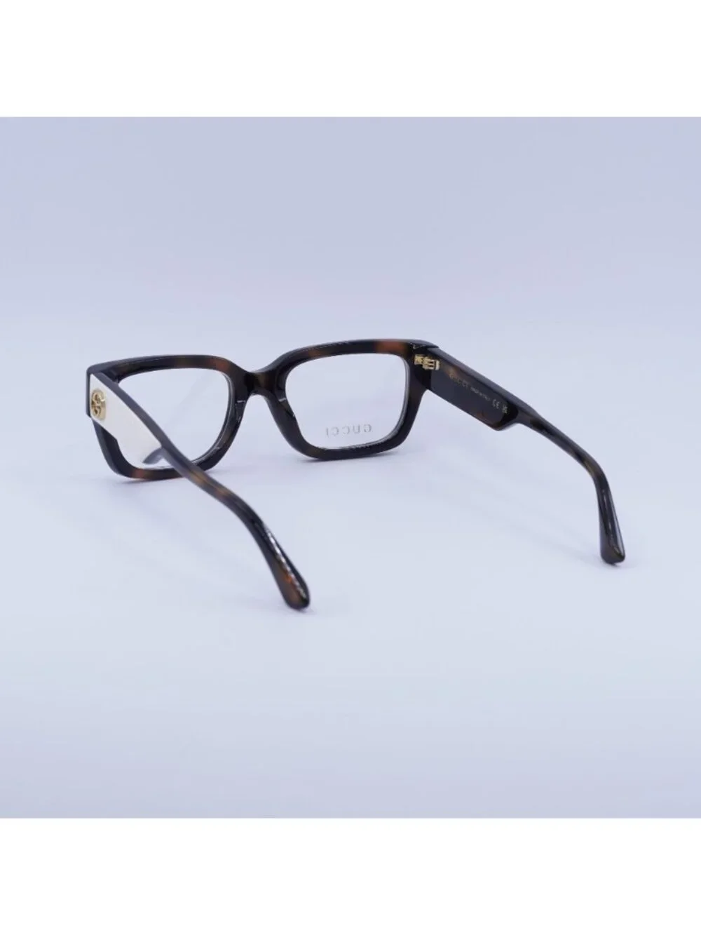Gucci GG1666O 007 Eyeglasses Havana with White 53mm Square Frame